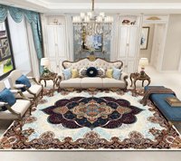 Tapis de salon moderne de haute qualité, fabriqué à la machine, respectueux de l'environnement, adapté aux animaux domestiques, en polyester, à motifs floraux bohèmes, résistant aux taches, antidérapant