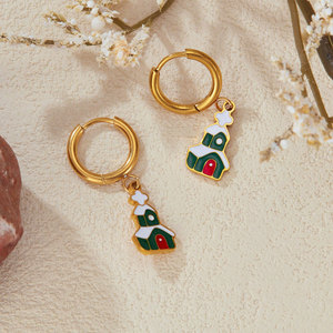 Pendientes de Moda de Acero Inoxidable 316L con Baño de Oro PVD de 14k y 18k, Joyería de Lujo de Alta Calidad para Mujer, Venta al por Mayor - Product Image 2