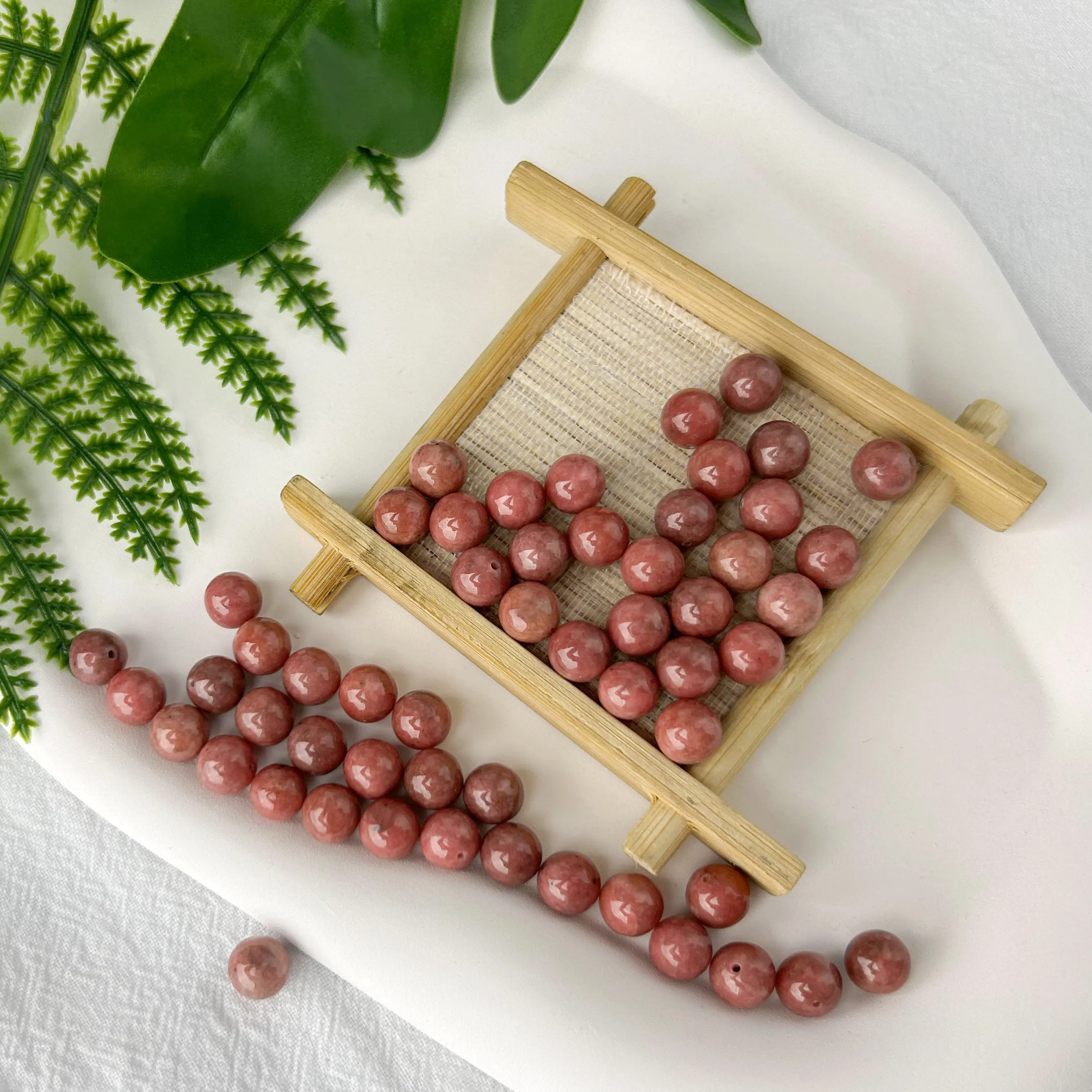 Cuarzo Rosa natural corte tamaño forma venta al por mayor de alta calidad cuentas redondas corte piedras preciosas cuarzo rosa