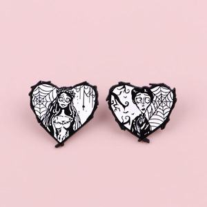 Al por mayor: Pines de metal de dibujos animados, broches y insignias de la novia <span class=keywords><strong>cadáver</strong></span> de terror, creativos y personalizados, accesorio de Halloween para bolsos y ropa - Product Image 1