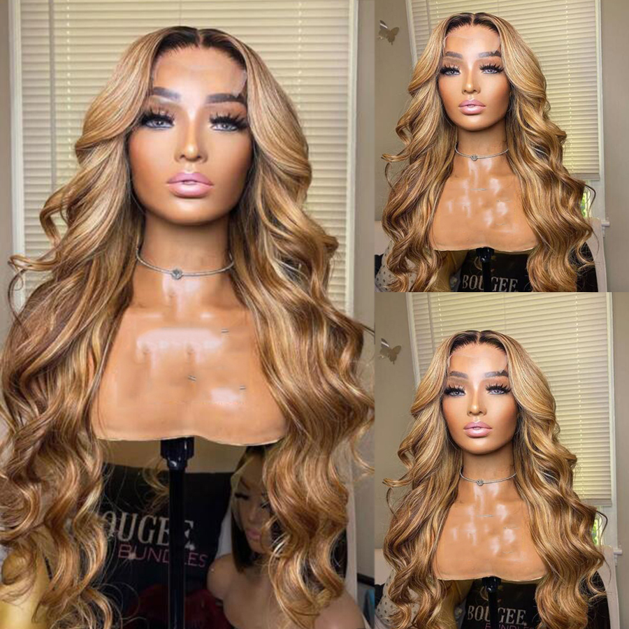 Ombre Brown and Honey Blonde Lace Front Wigs for Black Women  display picture 2