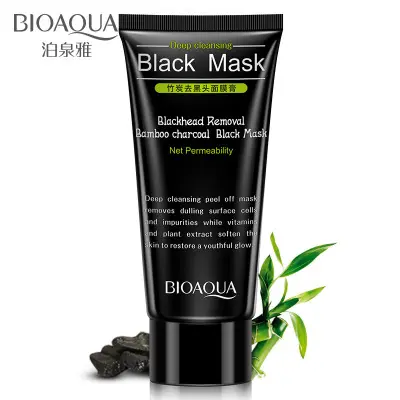 OEM ODM Masker Lumpur Hitam Pelembap Kepala Hitam Hidung Pembersihan Mendalam Arang Bambu Alami