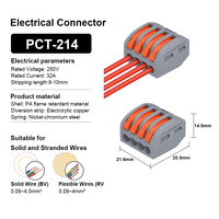 Tuas kawat konektor mur 28-12AWG listrik 2/3/4/5 Port konektor listrik untuk kabel padat dan untai