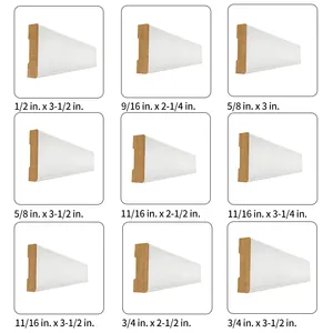 3/4インチX 4-1/2インチ窓とドアケーシングのホワイトプライムMDFインテリアフラットモールディング