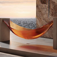 Baignoire transparente suspendue extérieure avec forme unique et facile à nettoyer pour les villas