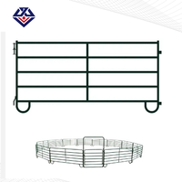 Galvanisé 12 Ft. 6-Bar Économie Corral Panneau Soudage Bétail Ferme Cheval Mouton Yards Panneaux Clôture Cadres Portes