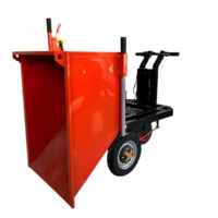 Carretilla Volquete Eléctrica Recargable de 3 Ruedas y 500 kg de Capacidad - Tolva de Cenizas con Batería y Empuje Manual para Construcción, Minería y Agricultura