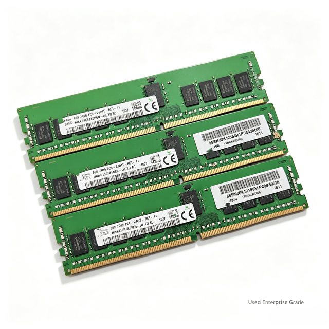 Server RAM 8GB DDR4 2400 ECC REG 2Rx8 PC4 2400T RE1 11 HMA41GR7AFR8N UH Original Pulled Tested No Error Memory Module