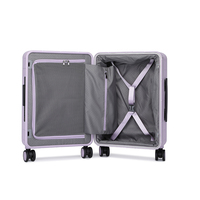 Valise de voyage d'affaires de luxe de haute qualité, élégante et durable en PC, personnalisable avec logo/image, chariot en aluminium, serrure TSA, roulettes multidirectionnelles