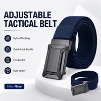 Ceinture tactique ajustable marine à boucle à verrouillage rapide en nylon, ajustement souple, pour homme, décontractée, pour l'extérieur, commande en gros