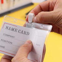 Porte-carte d'identité en plastique horizontal réutilisable Foska 250Mic Insigne d'étiquette de nom d'infirmières en PVC étanche avec lanière en polyester