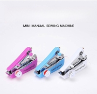 Machine à coudre à main rose Mini outils de couture artisanaux réglables Machine à coudre domestique