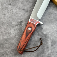 Couteau de camping en plein air portable de style chinois avec manche en bois couteau de survie pointu pour les aventures en plein air