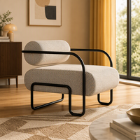 Canapé en velours rembourré pour salon moderne, fauteuil de loisirs au design élégant, structure en bois, idéal pour la lecture et la détente dans la chambre ou la salle à manger