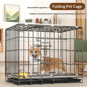 Trasportino Pieghevole Moderno in Ferro e Acciaio Inossidabile per Cani e Gatti di Piccola Taglia - Gabbia Pieghevole Ecologica per Animali Domestici - Product Image 2