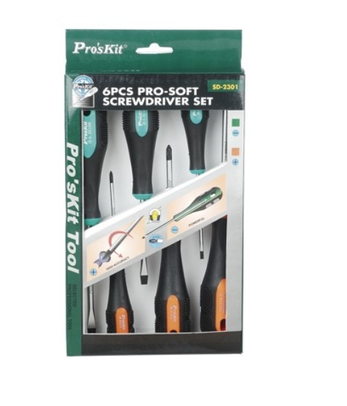 ProskitSD-2301 двухцветная конструкция, эргономичная Нескользящая рукоятка, точная посадка, используемая для обслуживания и установки оборудования