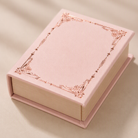 Boîte cadeau magnétique miniature biodégradable en forme de livre, doublée de velours avec logo personnalisé en bronze OEM ODM
