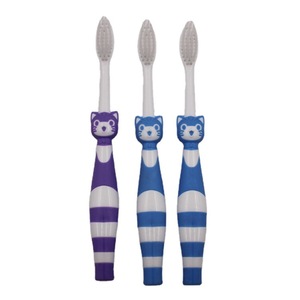Brosse à dents en forme de chat de dessin animé pour enfants, poils souples, poignée ergonomique pour le nettoyage des dents des enfants - Product Image 1