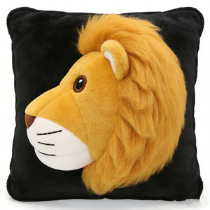 Almohada de peluche de león personalizada, cojín cuadrado de león, almohada decorativa con cabeza de león, peluche de animal de safari - Product Image 2