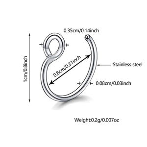 Anillos de Nariz y <span class=keywords><strong>Labio</strong></span> de Acero Inoxidable de 8 mm, Pequeños, con Clip, Imitación, Chapados <span class=keywords><strong>en</strong></span> Oro y Plata, para Mujeres, Hombres, Niñas, Estilo Clásico de Boda - Product Image 4