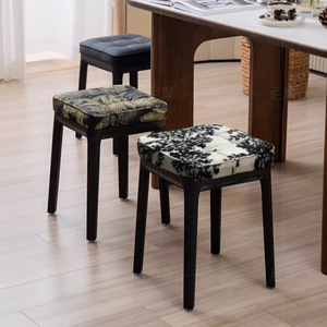 Tabouret empilable moderne pieds noirs coussin souple vert Orange coussin en <span class=keywords><strong>latex</strong></span> pour salon <span class=keywords><strong>salle</strong></span> à manger chaise tabouret <span class=keywords><strong>de</strong></span> maquillage chaise simple - Product Image 6