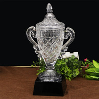 Coupe de trophée en cristal HBL pour compétitions sportives de football et de basketball, récompense commémorative pour partenaires d'entreprise