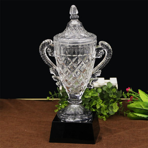 <span class=keywords><strong>Coupe</strong></span> de trophée en cristal HBL pour compétitions sportives de football et de basketball, récompense commémorative pour partenaires d'entreprise - Product Image 3