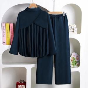 Conjunto <span class=keywords><strong>de</strong></span> Ropa para Niñas <span class=keywords><strong>de</strong></span> 8 a 12 Años, Camisa Casual <span class=keywords><strong>de</strong></span> Manga Larga con Pliegues en la Espalda y Pantalones Largos, Conjunto <span class=keywords><strong>de</strong></span> 2 Piezas, Ropa para Niños - Product Image 2