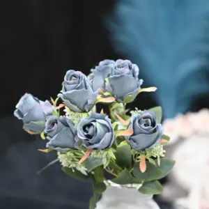 Flor de seda artificial decorativa para eventos de boda personalizada al por mayor