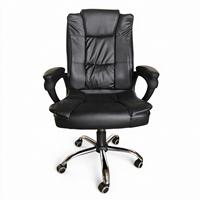 Chaise de bureau de direction à dossier haut en cuir PU, pivotante et réglable en hauteur, avec base chromée, vente en gros d'usine, OEM ODM