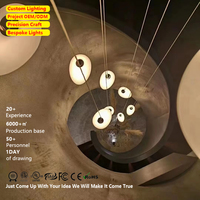 Loft Villa moderne Escalier en colimaçon Long Lustre Pebble Pendentif Éclairage