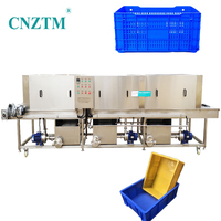 Machine de lavage automatique à haute pression pour paniers et caisses en plastique, avec nettoyage à l'eau chaude, certifiée CE ISO, pour légumes et fruits