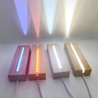 Base de veilleuse LED 3D de taille personnalisée avec fonction de commutation DIY Panneau mural et boîtes en bois de hêtre et caoutchouc pour la décoration intérieure