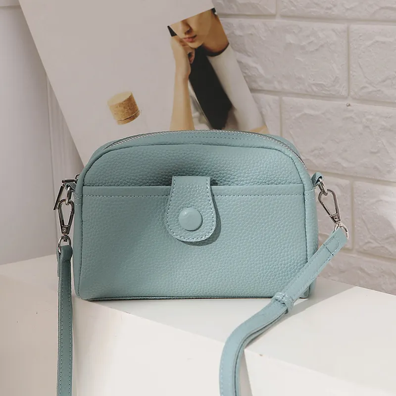 Fashion Designer Ladies Hand Bags Solid Color Small Zipper Handbags PU Leather Square Shoulder Crossbody Bag For Women