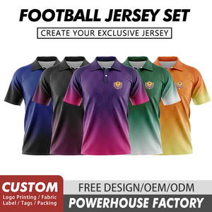 レトロカジュアルジャージー昇華黒ストライプサッカーTシャツ100% ポリエステルクイックドライ半袖高品質ファッション - Product Image 2