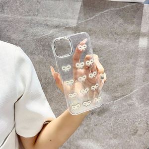 Funda de Teléfono 3D con Lazo de Perlas y Papel de Aluminio Plateado para iPhone 16 15 14 13 12 11 Pro Max 13 Mini XS Max XR X 7 8 Plus, Linda, Transparente, Suave - Product Image 5