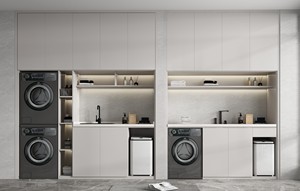 Armoire à linge moderne en bois massif JINGSHUN avec étagères intégrées, design personnalisable, fabrication sur mesure - Product Image 5