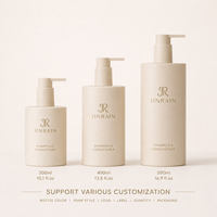 Nouveau shampooing et revitalisant de qualité supérieure Emballage: Bouteille de lotion à pompe de 300ml Bouteille de gel douche en PET à longueur d'épaule
