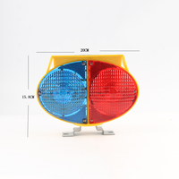 Luz de Advertencia Intermitente LED Solar de Doble Cara, Lámpara Ojo de Gato Roja y Azul para Conos de Tráfico, Barrera de Seguridad Vial, Construcción de Carreteras, Seguridad Nocturna