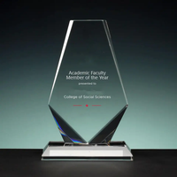 Trophée en cristal transparent personnalisé pour compétition, fournisseur chinois YAGELI YGL-230509-02, impression sérigraphique