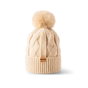 <span class=keywords><strong>Bonnet</strong></span> en tricot d'hiver personnalisé pour <span class=keywords><strong>femme</strong></span>, doux et chaud, en polaire, <span class=keywords><strong>bonnet</strong></span> tendance avec <span class=keywords><strong>pompon</strong></span> pour le ski - Product Image 3