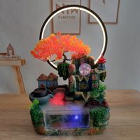 2024 Venta caliente LED Feng Shui fuente interior escritorio cascada agua circulante paisaje Oficina Decoración