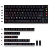 Personality GMK Midnight Rainbow Keycaps Pbt 129 Keys Dye-Sub Cherry Profile Keycap for 87/104/108 Mx Switch Mechanical Keyboard