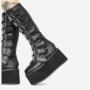 <span class=keywords><strong>Botas</strong></span> con hebilla de Metal y plataforma para mujer, Botines de tacón alto de 11cm, talla grande, otoño e invierno, 2021 - Product Image 3