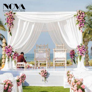 أعمدة خلفية عالية الجودة للمسرح مع تصميم ستائر للزفاف ولافتات - Product Image 4