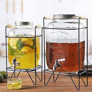 <span class=keywords><strong>Dispensador</strong></span> <span class=keywords><strong>de</strong></span> Bebidas <span class=keywords><strong>de</strong></span> Vidrio <span class=keywords><strong>de</strong></span> Grado Alimenticio <span class=keywords><strong>de</strong></span> 4L con Superficie Grabada con Ácido y Tapa <span class=keywords><strong>de</strong></span> Rosca, Jarra <span class=keywords><strong>de</strong></span> Cocina para Vino y Jugo - Product Image 4