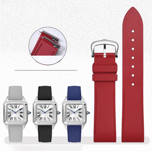 Bracelets de montre en caoutchouc respirant de luxe 15,5 mm 17,5 mm pour Sandos <span class=keywords><strong>Dumont</strong></span>, bracelet de sport étanche avec attache rapide - Product Image 1