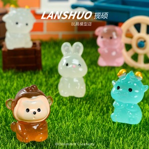 <b>Rainbow</b> <b>Candy</b> DIY Creative Studio Resin Zodiac Animal Figurines Cartoon Home Decoration Artistic Desktop Ornaments - Product Image 1