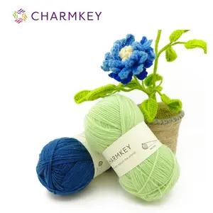 Charmkey China Cheap Fancy Dyed Colorful 100% Recycled Polyester Knitting Yarn Wholesale Used for Needlework Woven staff