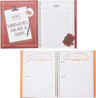 Buku resep keluarga untuk menulis, DIY terikat Spiral membuat buku masak Anda sendiri dengan 90 halaman (kosong di dalam, 6.5x8.2 inci)